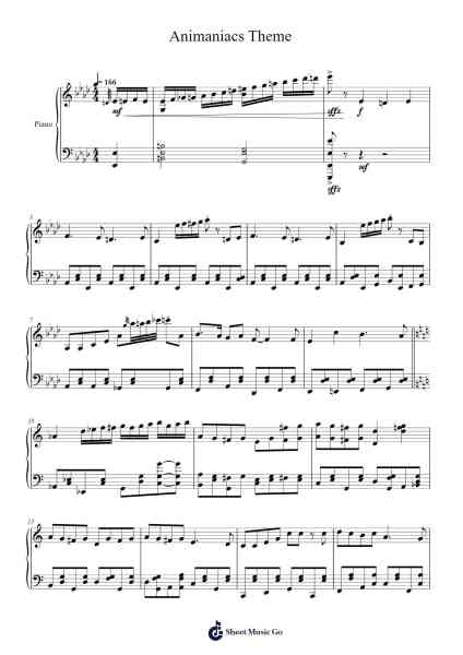 Animaniacs Theme Sheet Music by alejandrosr-Arr.Viten Sun