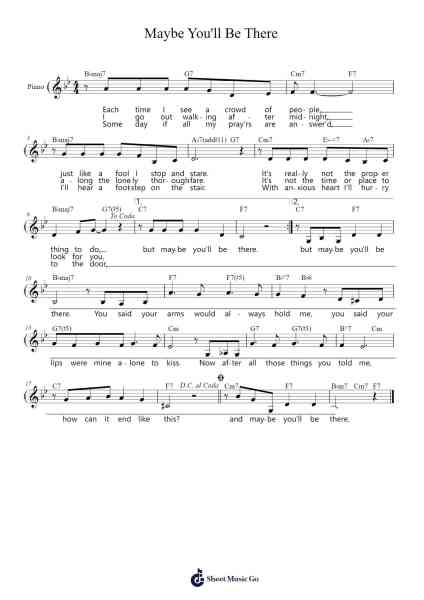 Maybe You'll Be There Sheet Music by Diana Krall-Arr.Krispert
