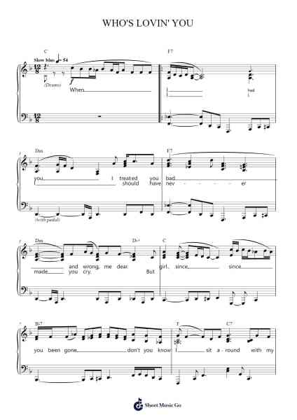 WHO'S LOVIN' YOU Sheet Music by William Smokey Robinson/Ronald White-Arr.Steinter Rooridge