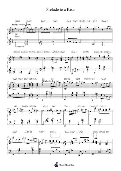 Prelude to a Kiss Sheet Music by Duke Ellington-Arr.O'Cady Bobde