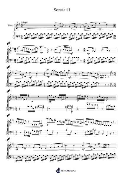 Sonata No. 1 Sheet Music by Иван Юрьев-Arr.Raemen