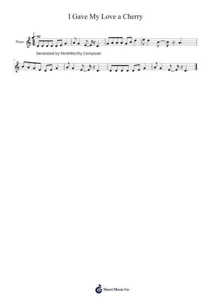 I Gave My Love a Cherry Sheet Music by -Arr.Beernoel Oisensharp