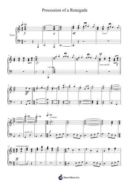 Procession of a Renegade Sheet Music by undefined-Arr.Danchi