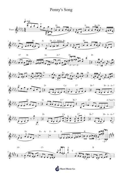 Penny's Song Sheet Music by Takeru Kanazaki-Arr.Foxsam Sharpliam