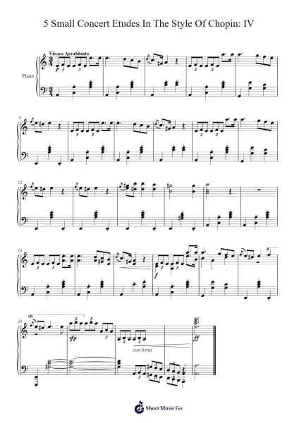 5 Small Concert Etudes In The Style Of Chopin: IV Sheet Music by alessiokoopa8-Arr.Marter