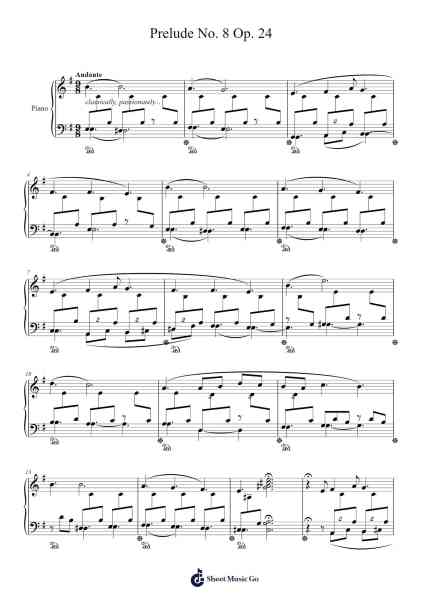 Prelude No. 8 Op. 24 Sheet Music by ...etc...-Arr.Bystrong