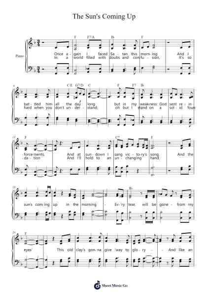 The Sun's Coming Up Sheet Music by Dee Gaskin-Arr.Lechloe