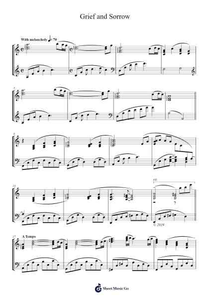 Grief and Sorrow Sheet Music by Toshio Masuda-Arr.Manreade
