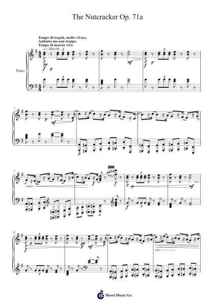 Selected Pieces from The Nutcracker, Op. 71a (Arr. for solo piano) Sheet Music by Pyotr Ilyich Tchaikovsky-Arr.Clylogg Brarie