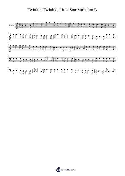 Twinkle, Twinkle, Little Star Variation B Sheet Music by undefined-Arr.Leighborn