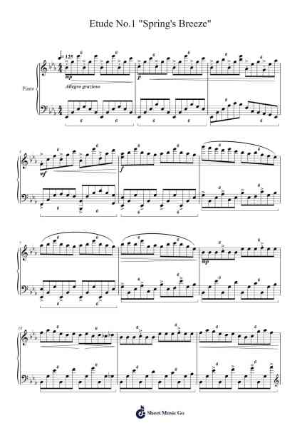 Etude No.1 "Spring's Breeze" Sheet Music by Dwightcis-Arr.Bosphia Wisell