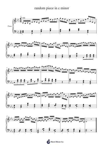 random piece in c minor Sheet Music by bxq10k5063-Arr.Deblack Sram