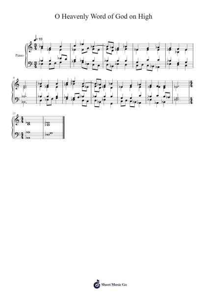 O Heavenly Word of God on High Sheet Music by Johann Balthasar König-Arr.Yedle Adelo