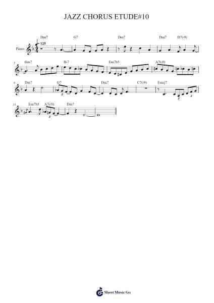 JAZZ CHORUS ETUDE#10 Sheet Music by Y.Chambre-Arr.Keatsshua Beareade