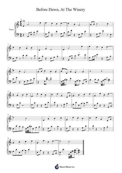 Mondstadt Before Dawn at the Winery Sheet Music by Yu-Peng Chen-Arr.Alickbush