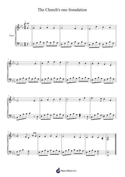 The Church's one foundation Sheet Music by Samuel Sebastian Wesley-Arr.Lamguy Nica