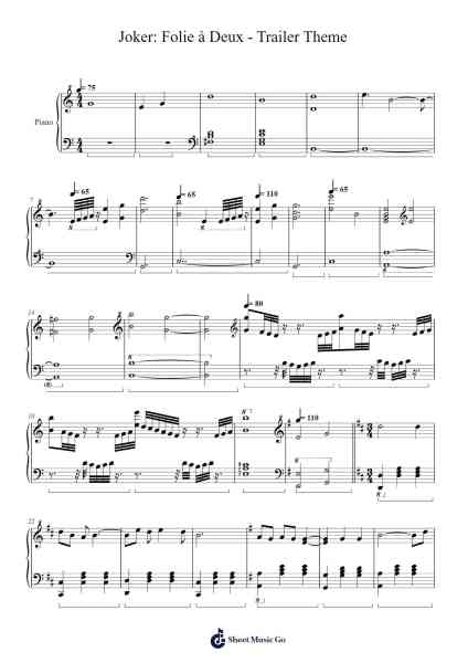 Joker: Folie à Deux - Trailer Theme Sheet Music by Hildur Guðnadóttir-Arr.Xajah Joyment