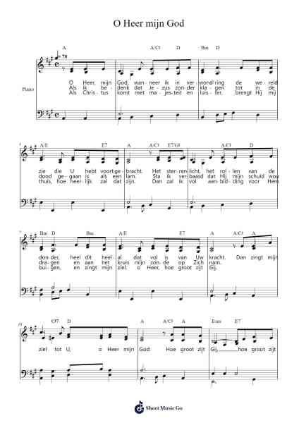 O Heer mijn God Sheet Music by -Arr.Saslaide Wattvic