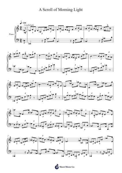 A Scroll of Morning Light Sheet Music by Toursbur-Arr.Birdbrey