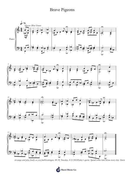 Brave Pigeons Sheet Music by Toursbur-Arr.Geward Mansloyd