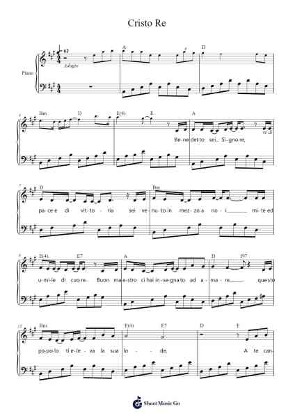 Cristo Re Sheet Music by Nicola Montuori-Arr.Kathtta