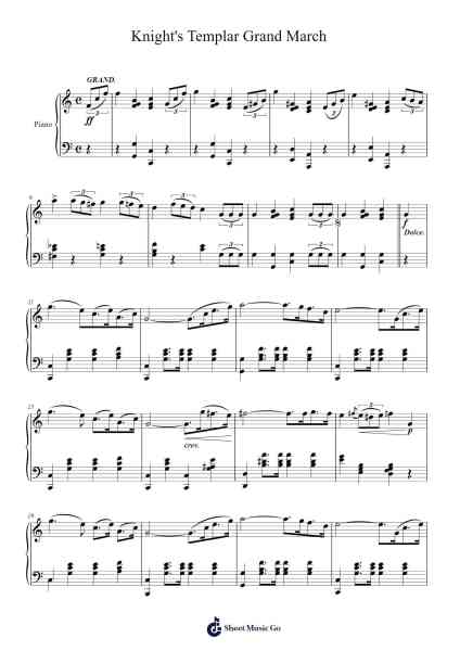 Knight's Templar Grand March Sheet Music by Pierre Latour-Arr.Ruthfitch Housed