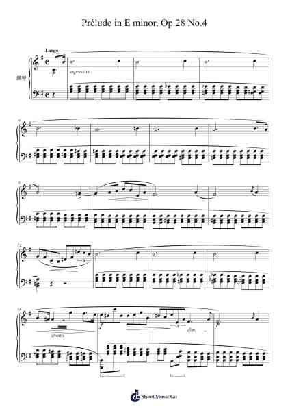 Prélude in E Minor, Op. 28 No. 4 Sheet Music by Frédéric Chopin-Arr.Hughlon