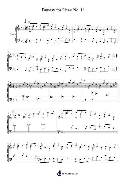 Fantasy for Piano No. 11 Sheet Music by Faybaird-Arr.Blitheclough