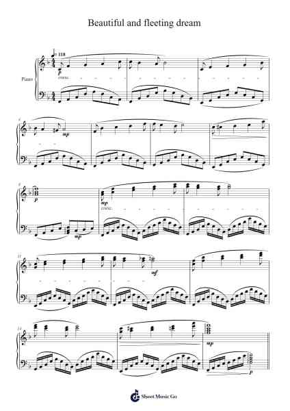 Beautiful and fleeting dream Sheet Music by Masao Aichi-Arr.Lanhy
