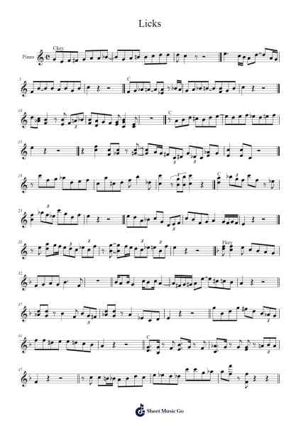 Licks 楽譜 by ssooniwon1-Arr.Blithefrey