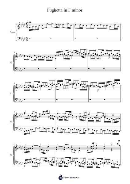 Fughetta in F Minor Sheet Music by Alessandro Testa-Arr.Sonfy Strasie