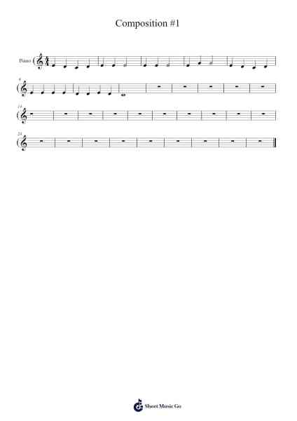 Composition #1 Sheet Music by Jack Olson-Arr.Georfoe