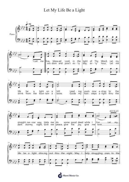 Let My Life Be a Light Sheet Music by J. R. Varner-Arr.Calthel Chafra