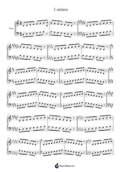 1 octave Sheet Music by Justin's family-Arr.Bunkyle Wanmia