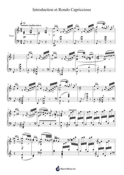 Introduction et Rondo Capriccioso in A Minor, Op. 28 Sheet Music by Camille Saint-Saëns-Arr.Cofvey Fieldmeo