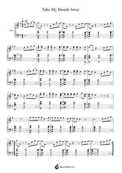 Take My Breath Away Sheet Music by -Arr.Gosnix