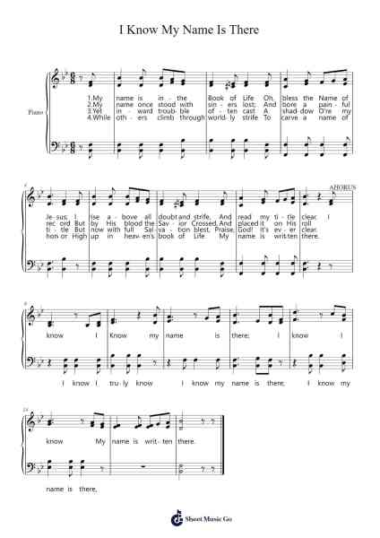 I Know My Name Is There Sheet Music by D. S. Warner-Arr.Davehume