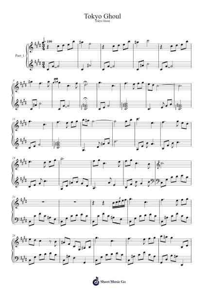 Tokyo Ghoul Sheet Music by Yamada Yutaka-Arr.Gailgale