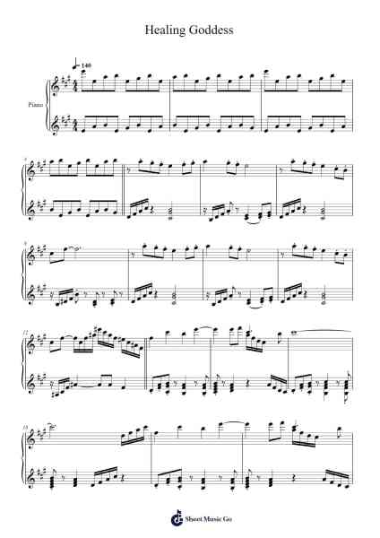 Healing Goddess Sheet Music by Masato Koda-Arr.Ogfey