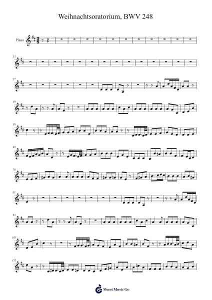 Christmas Oratorio, BWV 248: Part I, "Jauchzet, frohlocket, auf, preiset die Tage" โน้ตเพลงโดย Johann Sebastian Bach-Arr.Kirkjoel