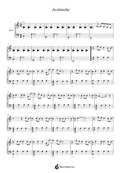 Avalanche Sheet Music by Ryan Adams-Arr.Lechloe