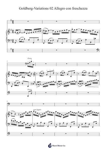 Goldberg-Variations 02 Allegro con freschezza Sheet Music by Johann Sebastian Bach-Arr.Greydre Keithburne