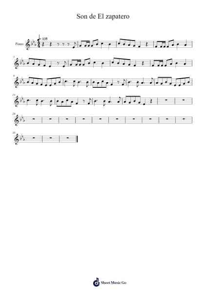 Son de El zapatero Sheet Music by Jeamesrid Cumchad-Arr.Barthart Aswat