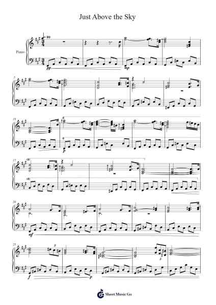 Just Above the Sky Sheet Music by Bloorsy Benyet-Arr.Blabott
