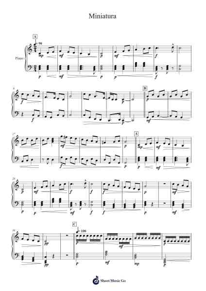Miniatura Sheet Music by Guilherme Carlos-Arr.Evertrine Curcent