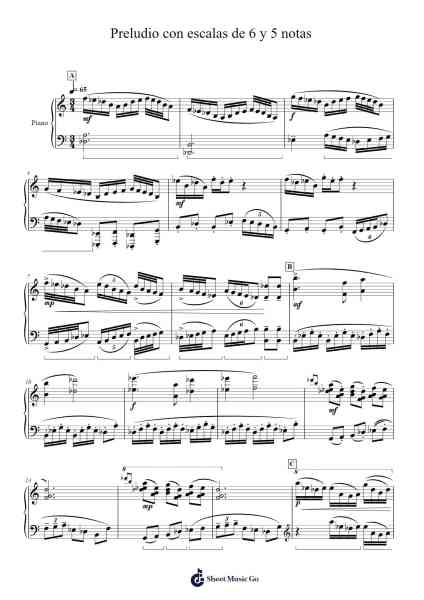 Preludio con escalas de 6 y 5 notas Sheet Music by Germán Hinojosa-Arr.Hartecam Thodoreboyle