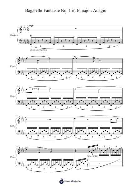 Bagatelle-Fantaisie No. 1 in E major: Adagio Sheet Music by Nico Clemens-Arr.Blanes Poyale