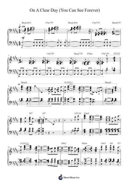 On A Clear Day (You Can See Forever) Sheet Music by Frederick Loewe/Alan Jay Lerner-Arr.Pennler Gracexon