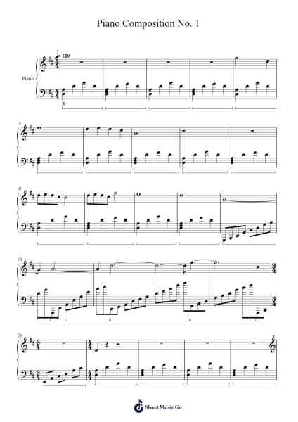 Piano Composition No. 1 樂譜由 Joshua Landeros - 編曲 Branlaine