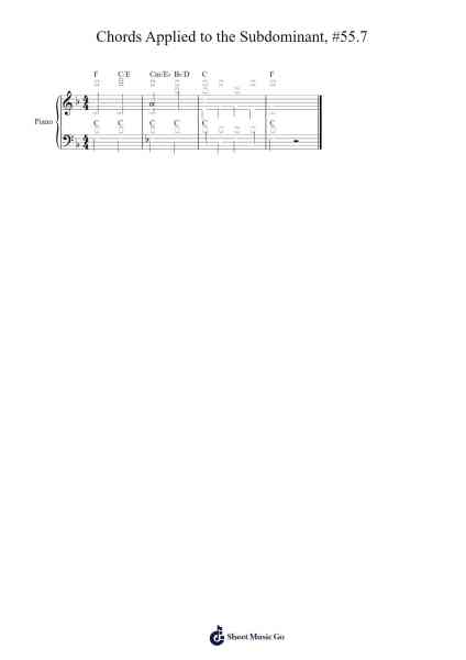 Chords Applied to the Subdominant, #55.7 Sheet Music by -Arr.Cyncer Raeh